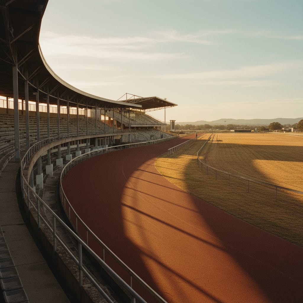 An Australian racing venue in early morning light
